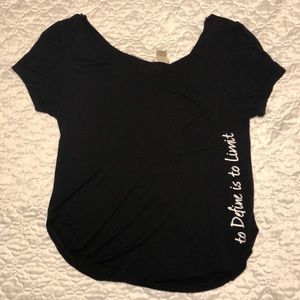 Off the shoulder black t-shirt Wet Seal